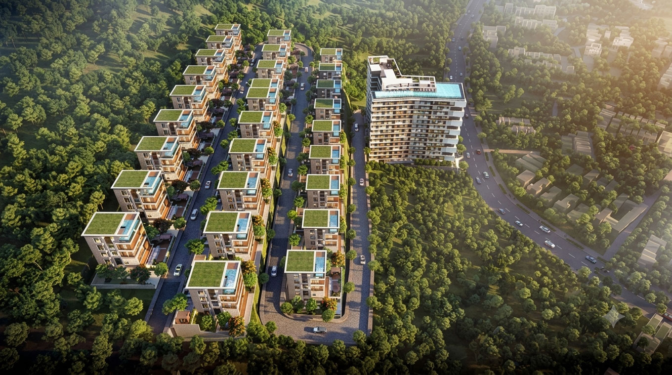 Phối cảnh tổng thể The Lotus Hill Vũng Tàu trên triền Núi Nhỏ với căn hộ, biệt thự và tầm nhìn hướng biển. Phối cảnh tổng thể The Lotus Hill Vũng Tàu trên triền Núi Nhỏ với căn hộ, biệt thự và tầm nhìn hướng biển.
